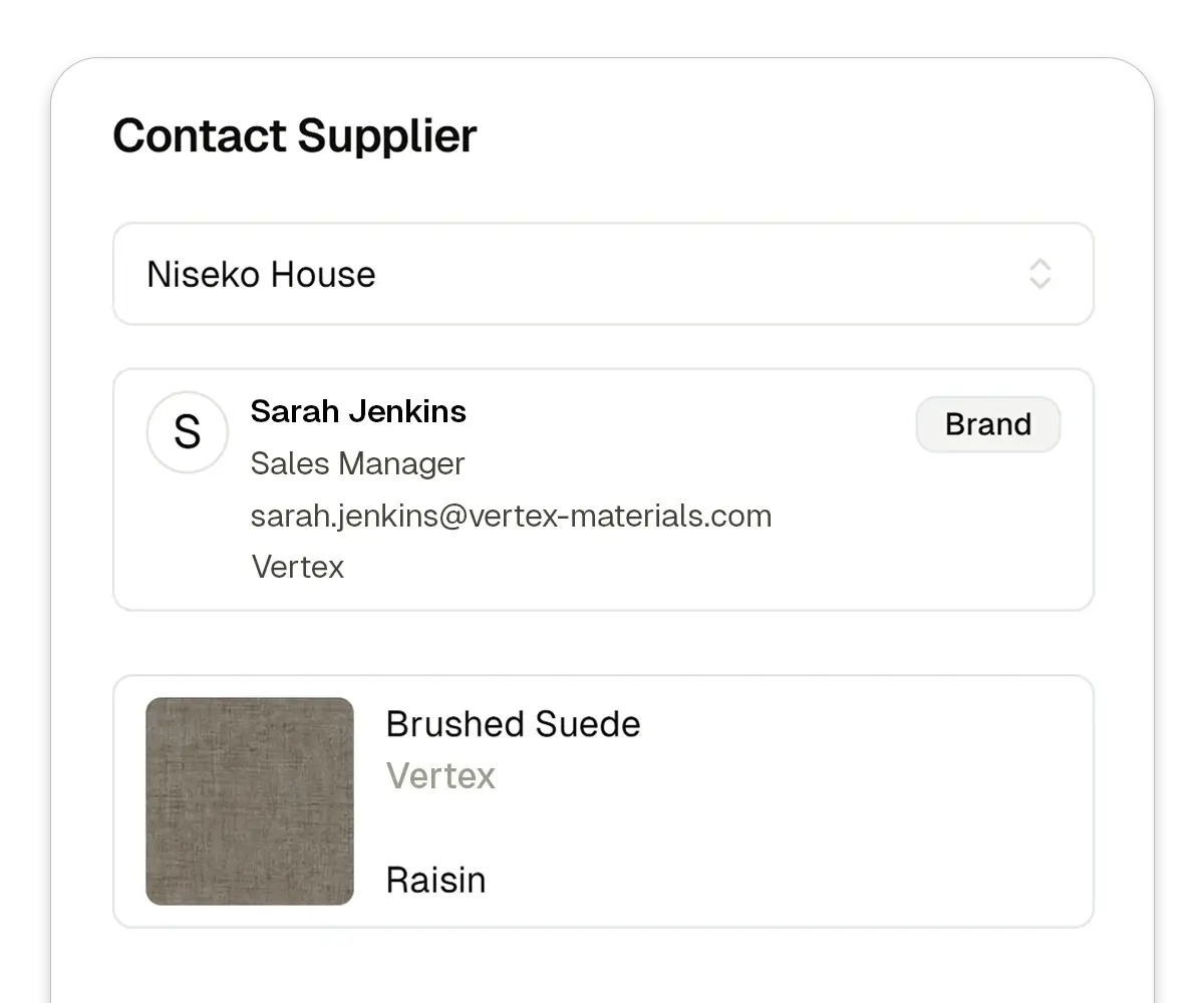 Direct supplier quote request interface with one-click outreach
